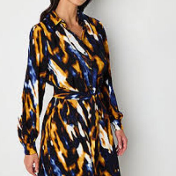 Worthington Satin Top 🧡💙 - Picture 1 of 8